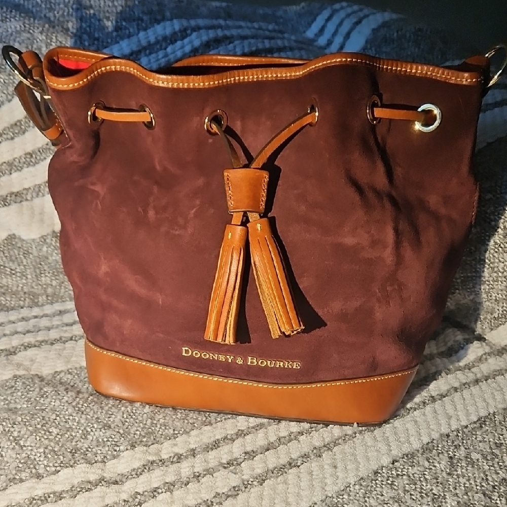 Dooney & Bourke Burgundy Suede Shoulder Bag